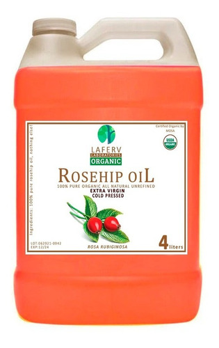 Aceite Rosa Mosqueta 100% Orgánico Prensado En Frio 4 Litros