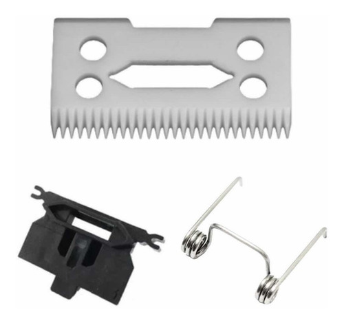 Kit Wahl Plaqueta Mover Lâmina + Mola + Lâmina Cerâmica Wahl Cor Preto E Branco 110v/220v