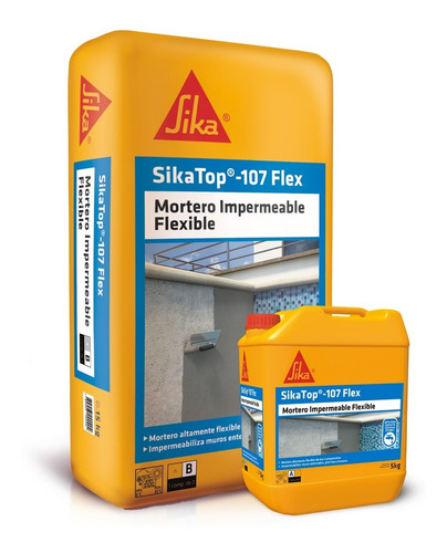 Imagen 1 de 8 de Sikatop 107 Flex Mortero Impermeable Flexible Juego 20 Kg