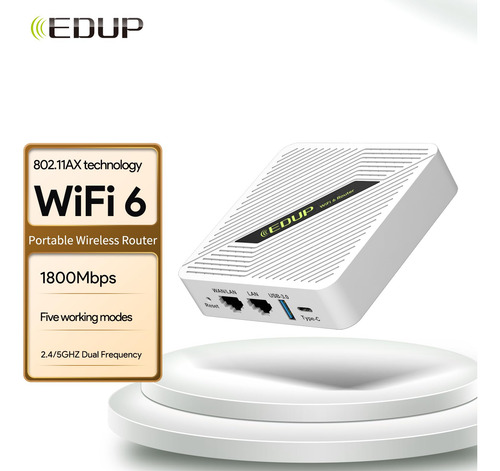 Router Edup Mini Wifi 6 Doble Banda 1800 Mbps Mu-mimo Soport