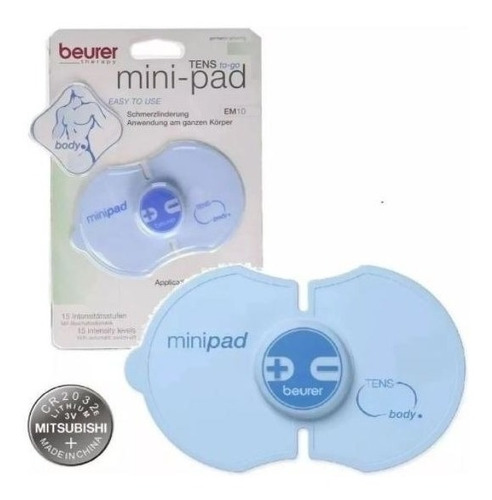 Minipad Beurer Em10, dispositivo masajeador azul turquesa, color turquesa, 110 V/220 V