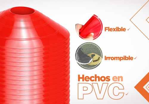Imagen 4 de 10 de Conos Tortuga Futbol X 24 Uni Agilidad Energy Fit Gruesos