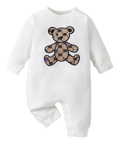Conjunto De Mameluco De Algodón Bebé Con Estampado De Osito