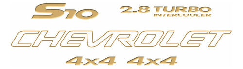 Kit Adesivos Faixas Chevrolet S10 4x4 2005 Dourado S10kit35 Cor S10 DOURADO