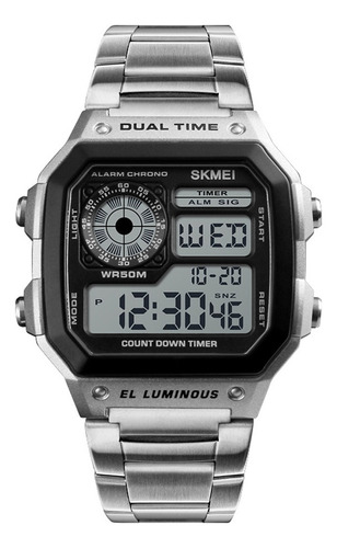 Reloj Deportivo Skmei Para Hombre, Acero Inox. Impermeable