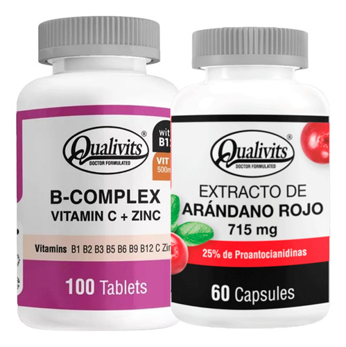 B Complex Vitamina C Zinc + Extracto Arándano Rojo Qualivits