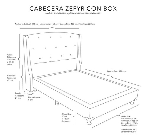 Cabecera King Size Dicasa Zefyr Rose+ Box Dicasa Pink