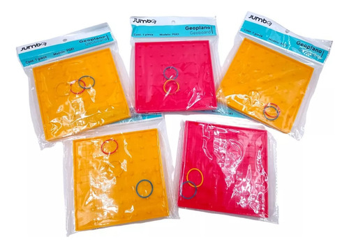 3 Geoplano Plástico 14cmsx14cms Didáctico Doble Cara