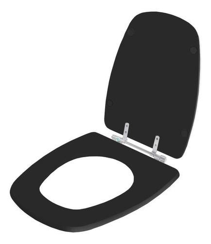 Assento Sanitário Poliéster Venice Preto Para Louça Belize
