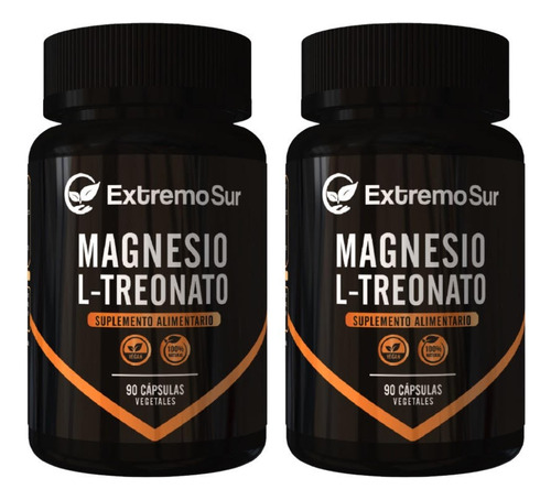 Pack 2 L-treonato De Magnesio 500mg 90 Cápsulas 100%natural