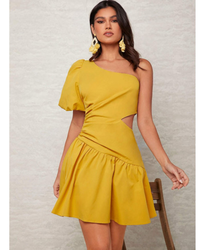 Vestido Corto Casual Formal Elegante Corte A Cut Out Juvenil