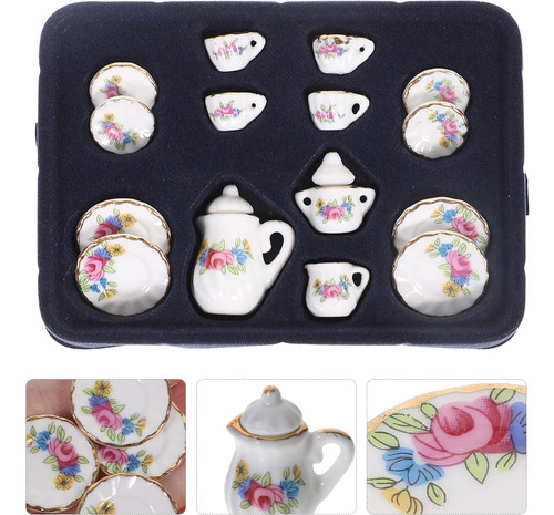 Juego De Fiesta De Té En Miniatura, Casa De Muñecas A Escala