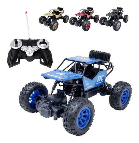 Auto A Radio Control Remoto 4x4 Camioneta Juguete Luz Led Rc Color Azul