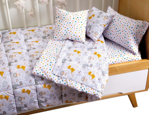 Set Acolchado + Juego De Sabanas + Almohadones Para Cuna