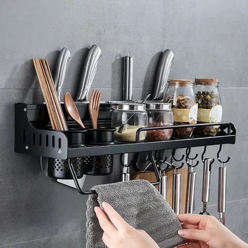 Organizador Cocina Estante Ganchos Especieros Y Utensilios 58cm IMBACK