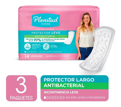 Plenitud Protector Leve Femme X 14 Unidades Pack X 3