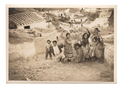 1956 Fotografia Real Niños Gitanos En Sobremonte De Granada