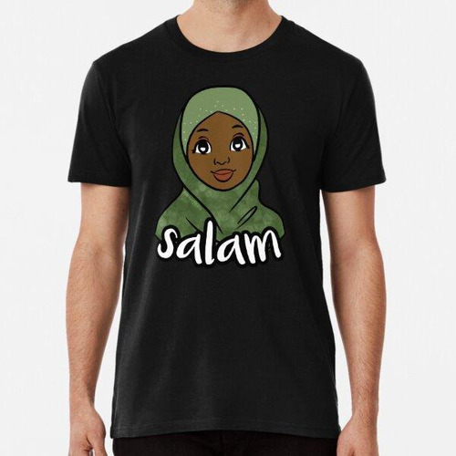 Remera Musulmán Original Me Green Hijabi Cartoon Algodon Pre