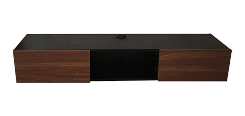 Repisa Escritorio Flotante Con Puertas Para Tv Elegante Color Negro Mate / Cafe
