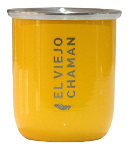 Mate Acero Inox Termico Veracruz Amarillo + Bombilla En Caja Liso