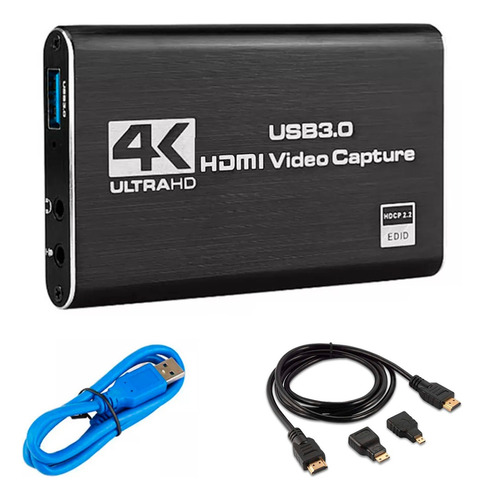 Capturadora Video Hdmi Usb 3.0 4k Multiplataforma Cable Hdmi