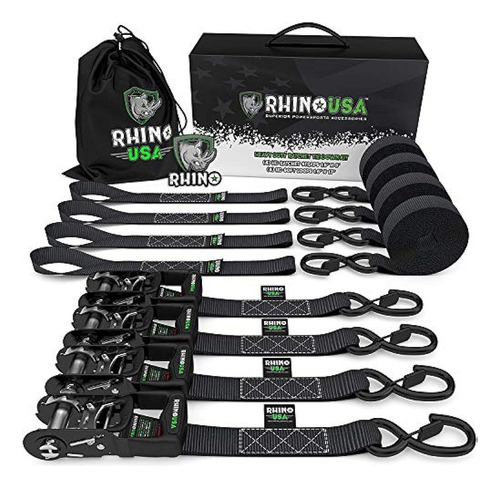 Rhino Usa Hd Correas De Trinquete Para Motocicleta Atado El 