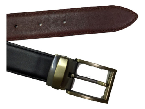 Cinturon Cuero Reversible Color Negro