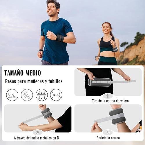 Juego De 2 Polainas For Tobillos Y Muñecas De 1 Kg, Pesas