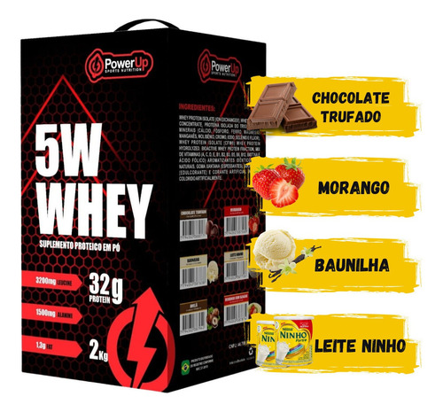 Whey Protein 5w Mbd Red Nutrition 2kg Concentrada E Isolada Sabor Chocolate Trufado