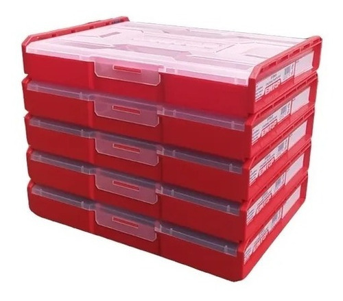  Caja Herramientas Organizador Apilable Con Trabas X 5 Unds