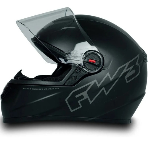 Capacete Masculino Moto Fw3 Gt Classic Narigueira Forro Cor PRETO CLASSIC Desenho GT5 Tamanho do capacete 56