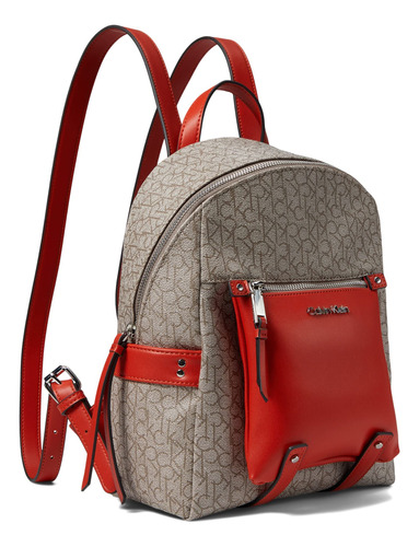 Calvin Klein Maya Mochila Mini Almendra/tope/naranja Picante