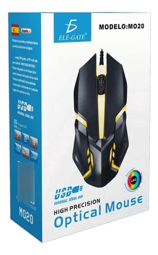 Mouse Gamer Optico Usb Mo20 Rgb Gaming 3200 Dpi + Garantia 