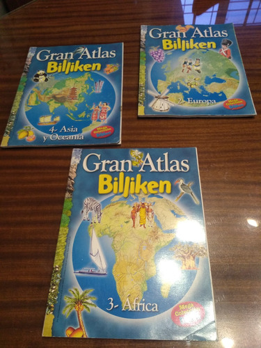  Lote X 3 Libros Gran Atlas Billiken 2-3-4 Cinty