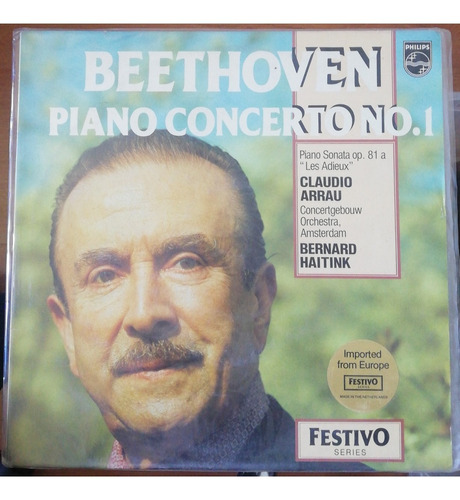 Vinilo Beethoven Piano Concerto N.1 Claudio Arrau Che Discos