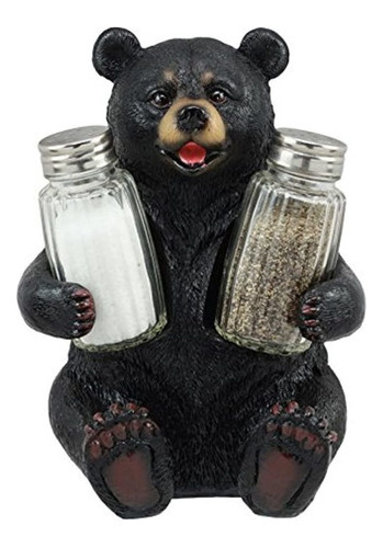 Atlantic Collectibles Abrazar Negro Teddy Bear Salt Pepper S