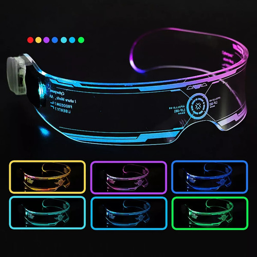 Gafas Luminosas Led Coloridas Con 7 Colores Ajustables