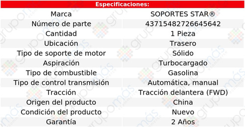 Soporte Motor Trasero S Star S70 5 Cil 2.3l 1998_2000