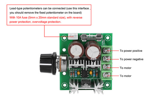Controlador Velocidad Variable Motor Corriente Continua 10a