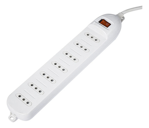 Alargador Corriente Zapatilla Enchufe Múltiple 6 Tomas 3m Color Blanco