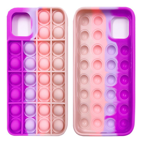 Silicone toys Nc New Case Funda POP IT TOYS de primera calidad con diseño 12/12 pro (3 moradas) para Apple 7 8 x 11 12 max plus pro de 1 unidad