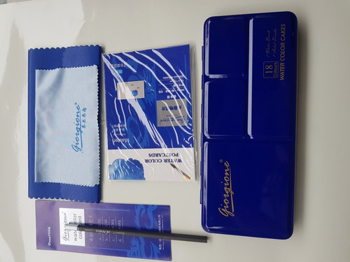 Acuarelas Giorgione X 18 Colores Lata Azul Profesional
