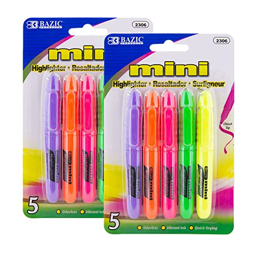 Bolígrafo Mini Highlighter Pen Bazic De Colores Surtid...