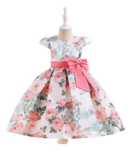 Dulce Y Lindo Manga Burbuja Niños Cos Bowknot Vestidos De Princesa