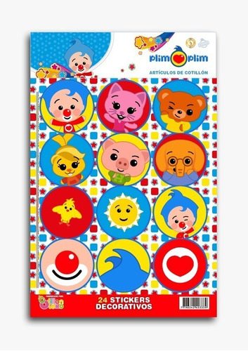 Stickers Pers Plim Plim Decorativos X 24 U Cumpleaños