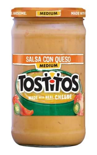 Salsa Con Queso Tostitos  (medium) 652 Gr. Importado. Dip