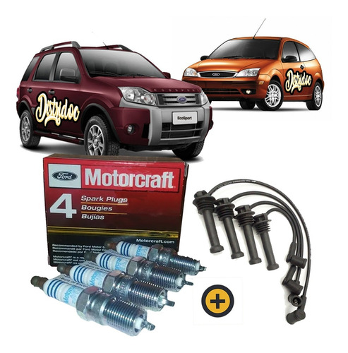 Kit Cables + 4 Bujias Ford Ecosport Focus 2.0 16v Duratec 