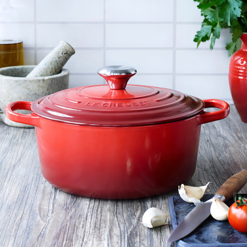 Panela Redonda 26cm 5,3l Signature Vermelha Le Creuset Cor Vermelho