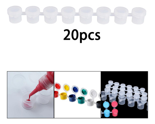 20x Mini Tiras De Botes De Pintura Vacías, Tiras 5ml 22,5cm