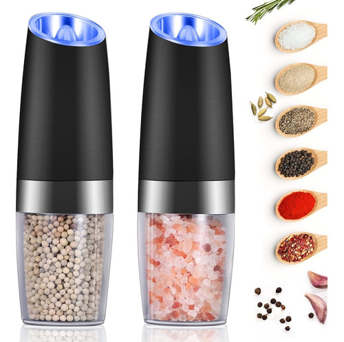 Easy Gravity Salt And Pepper Mill Set, Batería Alimentada